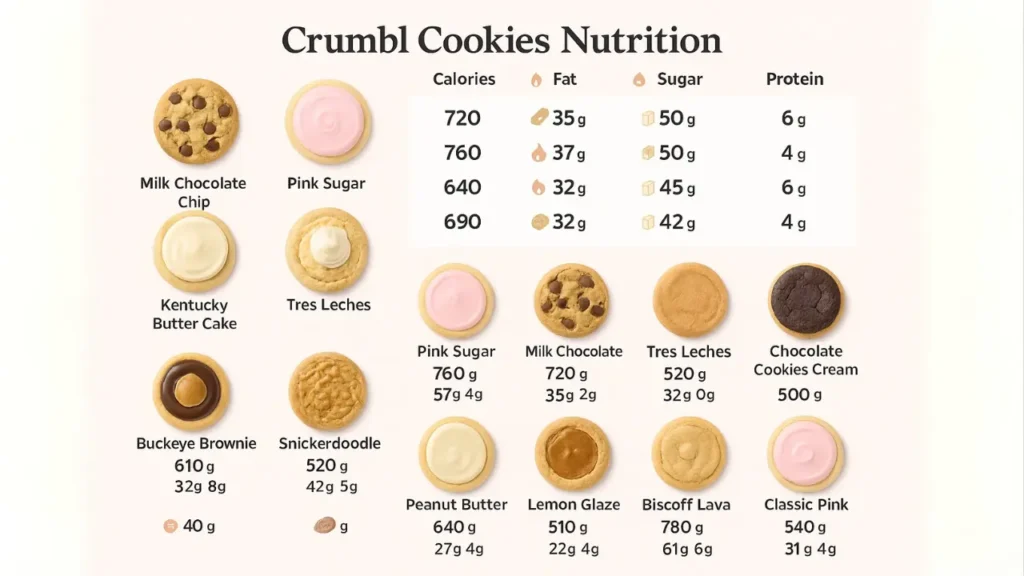 Crumbl Cookies Nutrition and Calories Information 2026 2 Crumbl Cookies Nutrition Facts