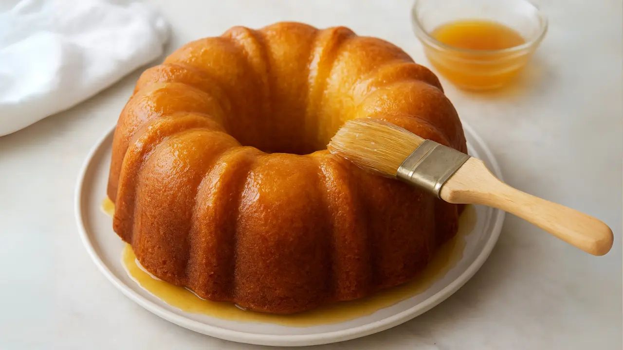 Kentucky Butter Cake Glazing step
