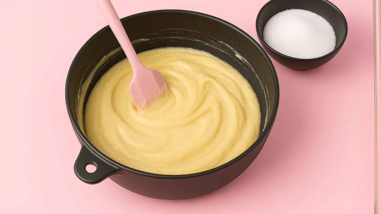Mixing all the ingredients of Kentucky butter cake